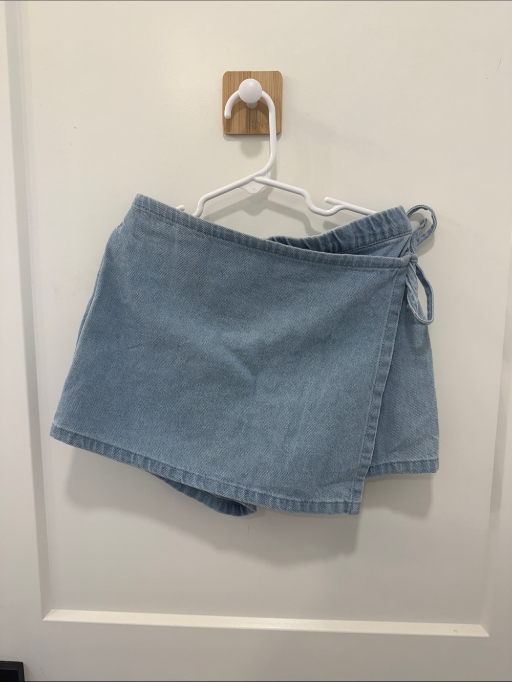 Light Blue Denim Wrap Skort - Girls's Casual Skirt